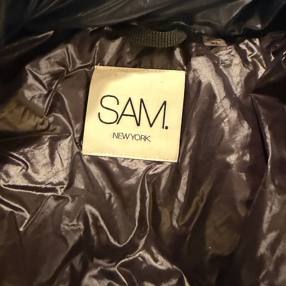 SAM. Glossy Navy Puffer Jacket - Picture 3 of 6